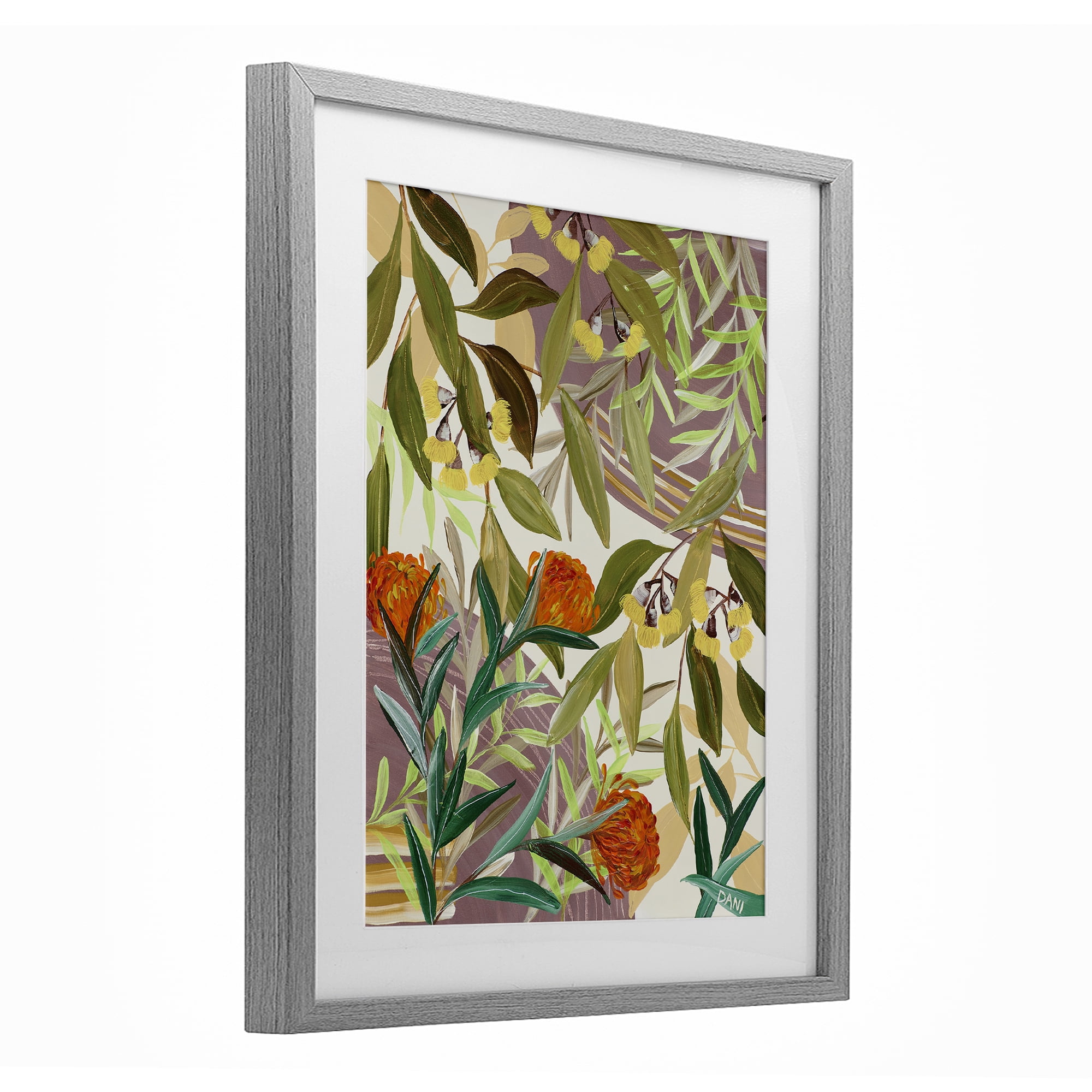 Stupell Industries Walk With Me Blooms Gray Framed Print Under Glass, design by Dani Heyward