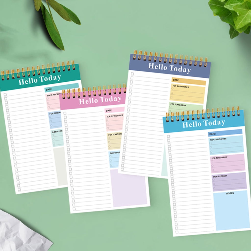 Jesscasday 4 Pcs Practical Daily Planner A 5 Notepad Spirals Notebook Reporters Notebooks