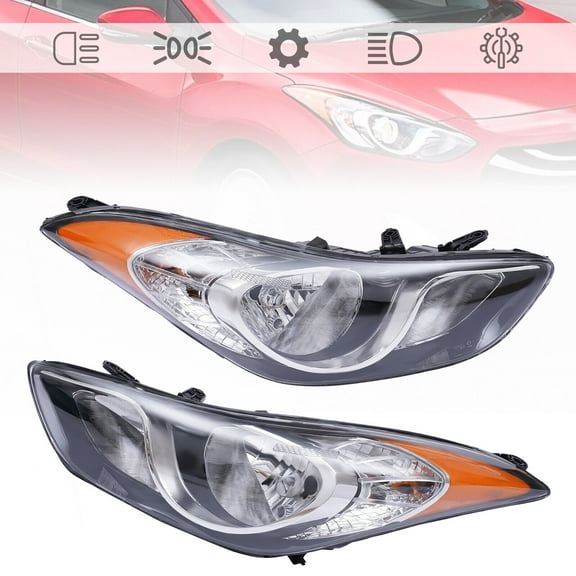 For 2011 2012 2013 Hyundai Elantra 4-Door 1 Pair Headlights Left & Right Front 92101-3Y000, HY2502161