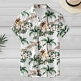 thumbnail image 6 of Summer Hawaiian Print Button Down Shirt for Women Floral Open Front Casual Blouse Short Sleeve Turn Down Collar White XXXXXXL, 6 of 7