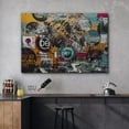 thumbnail image 2 of Wall26 Framed Canvas Print Wall Art Classic Street Art Symbol Graffiti & Street Art Urban Architecture Cityscape Hip-pop Grunge Dark Modern Art Decorative Abstract Geometric - 32"x48", 2 of 5