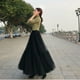 thumbnail image 5 of Faldas largas de tutú de tul de arcoíris para mujer, enagua escalonada, falda de tul de línea A, cintura alta elástica en capas, 5 of 5
