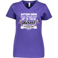 thumbnail image 3 of Inktastic Autism Awareness Autism Mom with Puzzle Ribbons Women's V-Neck T-Shirt, 3 of 5