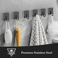 thumbnail image 2 of Bxaolu Adhesive Hooks for Hanging, Heavy Duty Hooks Stick on Towel Hanger Wall Holder Waterproof Stainless Steel Sticky Hooks for Hanging Bathroom Kitchen Home-2 Packs, Black, 2 of 8