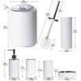 thumbnail image 2 of CERBIOR Bathroom Accessories Set 6 Piece Bath Ensemble with Smooth Surface Includes Soap Dispenser, Toothbrush Holder, Toothbrush Cup, Soap Dish for Decorative Countertop and Housewarming Gift, White, 2 of 8