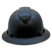 Full Brim Hard Hat Construction OSHA Hardhats, Men Women Safety Helmet, 6 Point, Custom Black Carbon Fiber Design, By ACERPAL, Beguiled Blue