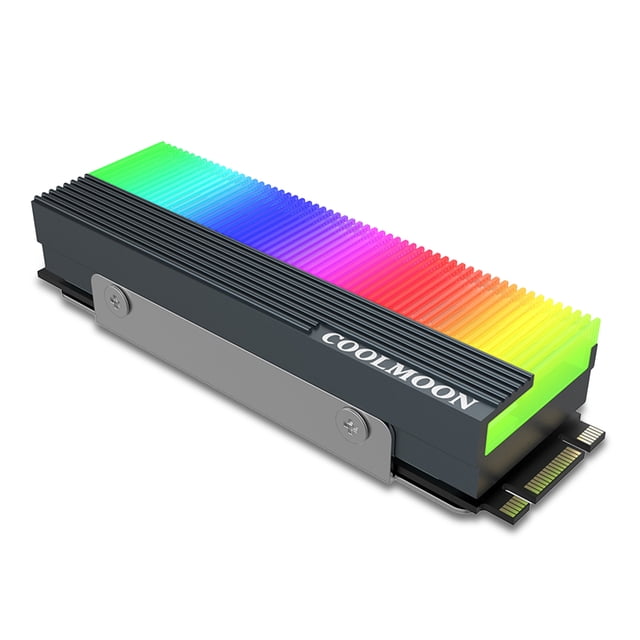Coolmoon SSD Disipador de calor Colorido RGB Radiador de refrigeración de luz M.2 2280 Unidad de estado sólido Enfriador Disipador de calor de almohadilla térmica Eigraketly EL004872-00B