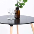 thumbnail image 5 of Topcobe Dining Table, Modern MDF & Metal Kitchen Table for Home Office Furniture, Coffee Table With Round Beech Wood Legs, Black, 5 of 5