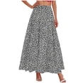 thumbnail image 2 of qelini Floral Maxi Skirt for Women Plus Size Long Skirt Elastic Waist Drawstring A-line Skirt Pockets Print Beach Casual Skirt, 2 of 5