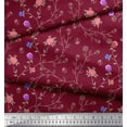 thumbnail image 2 of Soimoi Tissu Poly Georgette Feuilles & Roses Imprimé Floral 1 Yard 42 Pouces de Large, 2 of 5