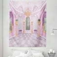 thumbnail image 1 of Castle Tapestry, Girly Style Cartoon of Palace Interiors Fantasy World in Pastel, Fabric Wall Hanging Decor for Bedroom Living Room Dorm, 5 Sizes, Sand Brown Grey Pink, by Ambesonne, 1 of 1