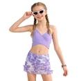 thumbnail image 7 of Yindaity Girls Bathing Suits Girls Coral Reef Beach Sport Wrap Around Bikini 2-Piece Swimsuit(Purple,8-9 Years), 7 of 7