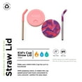 thumbnail image 2 of Klean Kanteen Kid's Cup Straw Lid 2-Pack - Food-Grade Silicone Cup Lids with Reusable Drinking Straws - Pink Tie Dye (Pack of 2), 2 of 7