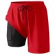 thumbnail image 4 of Bañador para hombre con forro de compresión - 95 % poliéster, 5 % elastano, cintura con cordón, estampado de árboles de colores - Pantalones cortos para playa, natación y pesca, 4 of 4
