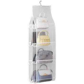 SAVERHO Hanging Purse Organizer,Closet Purse Organizer with 10 Compartments  Handbag Storage Organizer for Wardrobe Accessories Storage bag (Grey)
