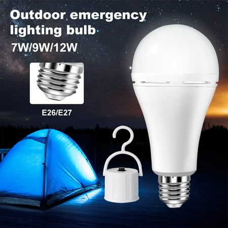 

Goory Emergency Lights With Battery Backup Light Bulb LED 7/9/12W Energy Saving Bulbs Rechargeable Tent Soft Keep Lighting Equivalent High Brightness Chip White 7W