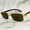Brown, variant on Men's Retro 90'S Style Gold Frame Rectangle Clear Hip Hop Square Sunglasses