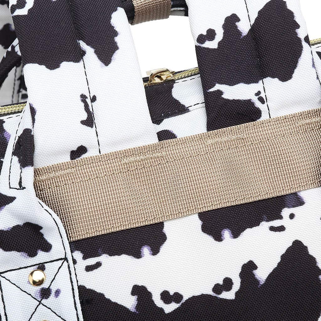 Cow Spots Print Diaper Bag Backpack Maternity Baby Changing Bag Large Capacity Backpacks
