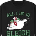 thumbnail image 3 of Frosty The Snowman - Christmas - All I Do Is Sleigh - Men's Crew Neck Fleece Pullover, 3 of 5