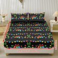 thumbnail image 2 of Jeiento Christmas Lights Print 3 Piece Bedding Set, Deep Pocket Bed Fitted Sheet with 2 Matching Pillow Shams, Soft Breathable Bed Cover Set for Holiday Bedroom Decor, Twin Size, 2 of 7
