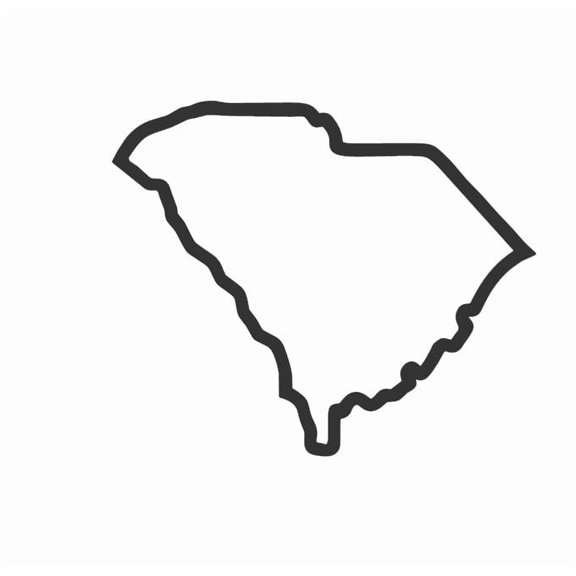 State Map Outline South Carolina Vinyl Decal Sticker UV & Waterproof Bumper Window Laptop Automotive Water Bottle Gift accessories – BLACK 4.5"