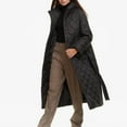 thumbnail image 2 of Lovskoo Womens Winter Coats Quilted Jacket Warm Clothes Plus Size Lapel Cotton Padded Coat Long Sleeve Jacket Black, 2 of 8