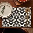 thumbnail image 5 of Black Beige Checkerboard Checkered Pattern Summer Placemats Table Placemats Set Of 4-Linen Kitchen Washable Placemats Table Mats 11.8"x17.7" Non-Slip Heat Resistant, 5 of 6