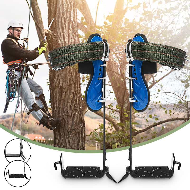 Tree Climbing Spike Set Pole Spurs Climber Adjustable With Pro Harness Lanyard 