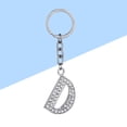 thumbnail image 2 of Simple Stylish Letter Key Chain Metal Rhinestones Key Ring Alphabet Keychain Bag Pendant Charm Birthday Gift (Letter D), 2 of 5