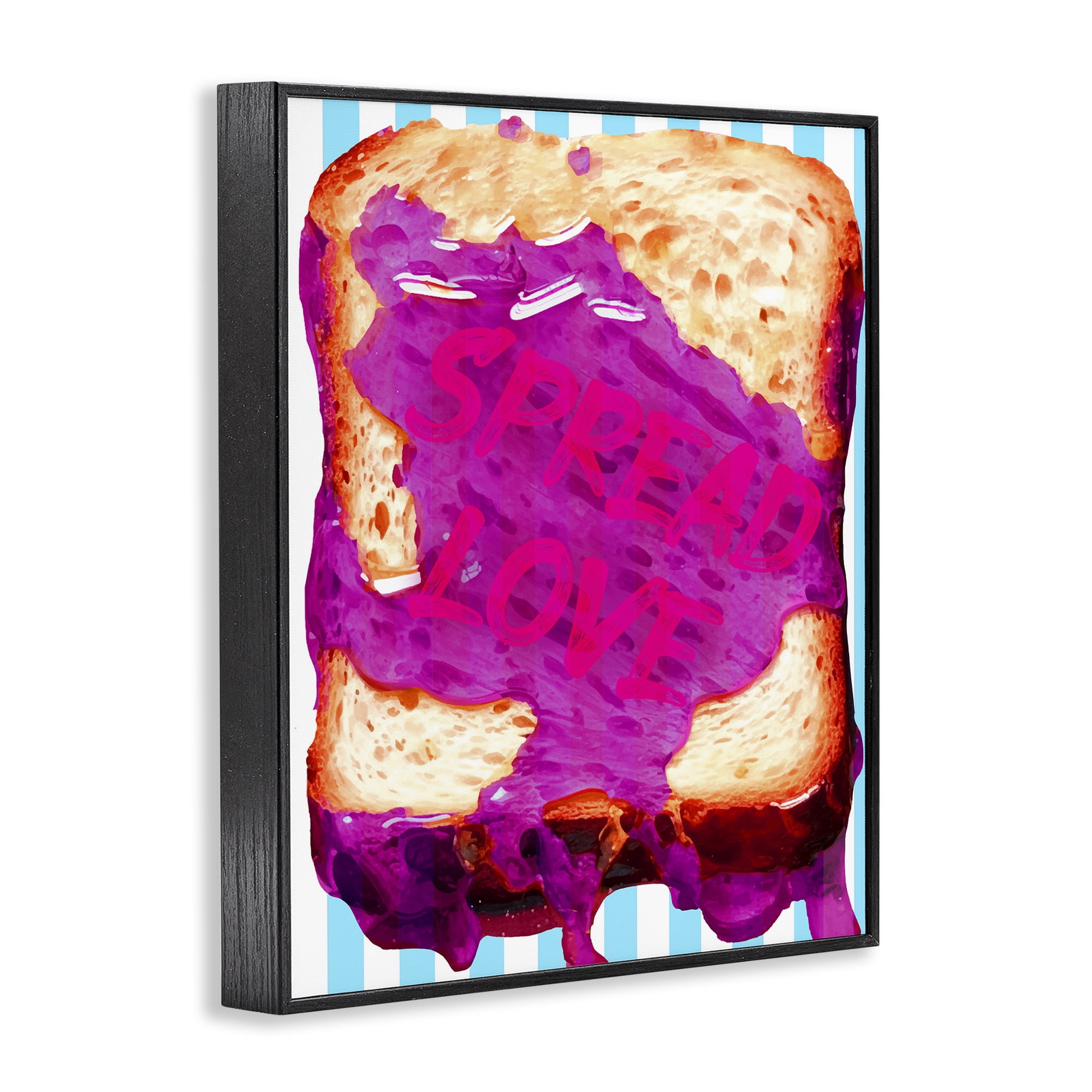Stupell Industries Spread Love Toast Food & Beverage Painting Black Framed Art Print Wall Art, 24 x 30