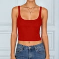 thumbnail image 2 of NIEWTR Women Summer Boho Tie Front Lace Trim Tank Tops Beach Button Down Top Sleeveless Mesh Chiffon Crop Tops Clothes Womens Tank Summer Tank (XL,A145-Red), 2 of 7