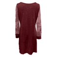 thumbnail image 5 of Letdown Women's Sparkly Ruched Bodycon Mini Dress Sheer Mesh Bell Long Sleeve V Neck Short Club Party Dresses (Red,M), 5 of 5