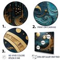 thumbnail image 3 of Designart "Cerulean Cycle Dreams: Moon In Blue And Gold I" Moon Canvas Wall Art, 3 of 7