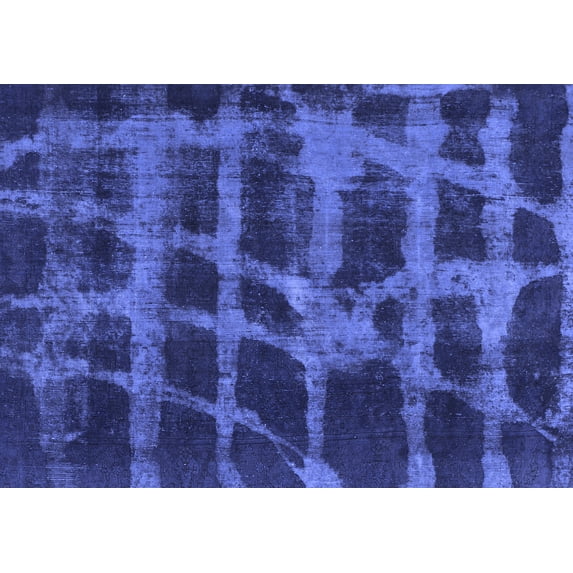 Ahgly Company Indoor Rectangle Abstract Blue Modern Area Rugs, 4' x 6'