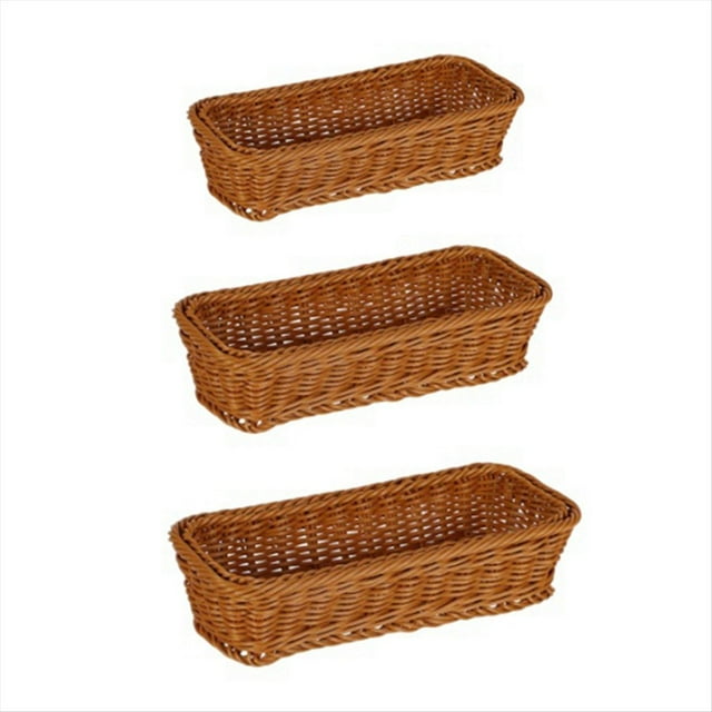 Cesta Tejida de Mimbre, Cesta de Almacenamiento de Cubiertos, Soporte para Palillos, Cucharas, Tenedor, Caja de Almacenamiento, Contenedor, Organizador de Vajilla A