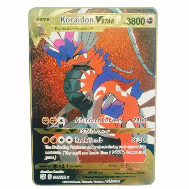 English Cards Gold Metal Cards English Hard Iron Cards Mewtwo Pikachu Gx Charizard Vmax Package Game Coll