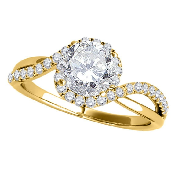 Aonejewelry 3/4 Carat Halo Diamond Engagement Ring In 14k Solid Yellow Gold