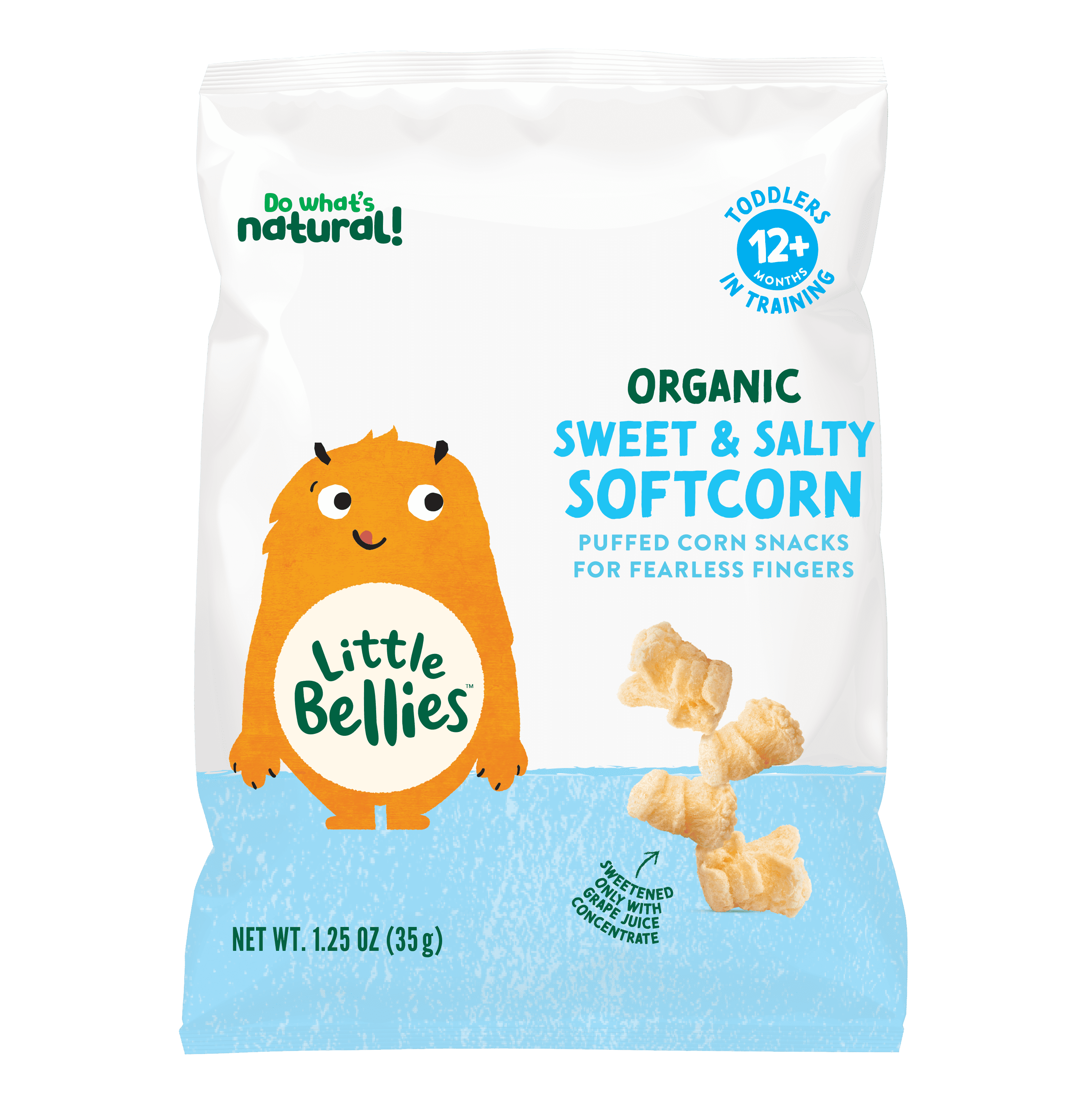 (4 pack) Little Bellies Organic Sweet & Salty Softcorn 1.25 oz