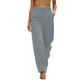 thumbnail image 2 of Mifsaly Womens Wide Leg Dress Pants High Waisted Pleated Trousers Elegant Business Casual Office Work Outfits with Pockets Gray,XXL, 2 of 5