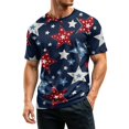 thumbnail image 4 of CIENVNSTG USA Flag Distressed Print T Shirt for Men 4th of July Themed Short Sleeve Crew Neck Casual Fit Patriotic Tee for Independence Day and Summer Daily Use Black XL, 4 of 5