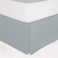 thumbnail image 1 of 9-Inch Drop Queen Size 60" x 80" Silver Grey Solid Bed Skirt Split Corner Pleated Style Easy Fit Easy Care 100% Egyptian Cotton 500 Thread Count, 1 of 5
