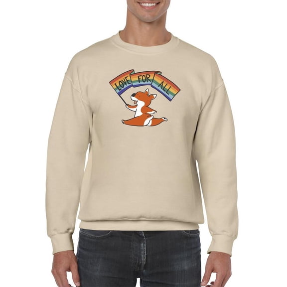 Jumping Corgi Love For All Sweatshirt Men -Smartprints Designs, Male 3X-Large