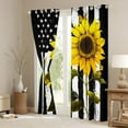 thumbnail image 3 of Feelyou Rustic Sunflower Black Out Curtains, Retro American Flag Curtains Pack of 2 (42x63 Each), Kawaii Butterfly Animal Bedroom Curtains, Window Curtains Decor, 3 of 6