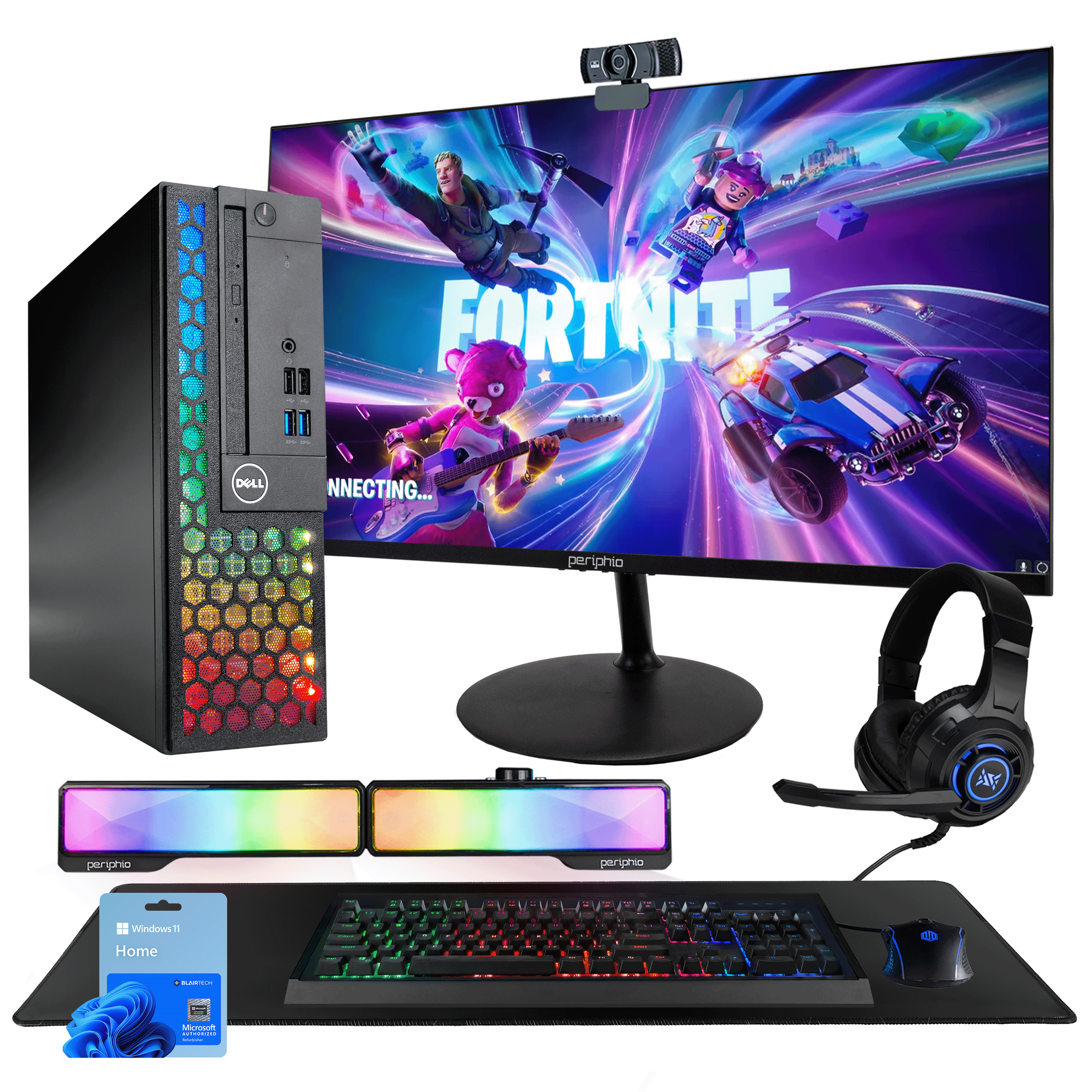 Dell Prebuilt RGB Gaming Desktop Bundle | Intel Core i5, 16GB RAM, 500GB SSD, 24" Monitor | Windows 11 | Home or School PC