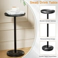 thumbnail image 5 of Carved Drink Table, Round Small Side Table for Small Spaces, Modern Accent Tables, End Tables with Carved Top & Base for Living Room, Bedroom, Corners, and Office (Black, 11.81 inch), 5 of 8