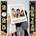 thumbnail image 3 of Black Happy New Year Door Banner 2025 | Black Happy New Year Banner, New Years Eve Party Supplies 2025, 3 of 5