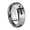 Gray Polish Edges, variant on Christian Cross Brushed Gray Dome Tungsten Men Ring 10MM