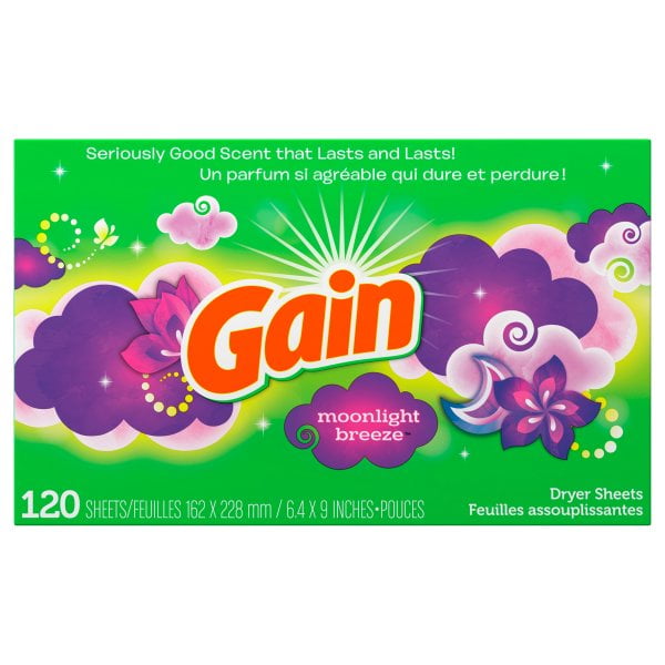 Gain Dryer Sheets, Moonlight Breeze Scent, 120 Count 1 each Walmart