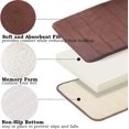 thumbnail image 2 of Memory Foam Bath Mat Non Slip Absorbent Super Cozy Velvet Bathroom Rug Carpet Super Water Absorption Bathroom Carpet Non-Slip Thick Bathroom Mat (20" X 32", Brown), 2 of 5