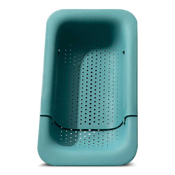 Cesta de desagüe de fregadero de plástico Platos portátiles de drenaje Strainer Rack Tazón retráctil Handheld Soporte de contenedor de recipiente verde Speravity HA011027-02B